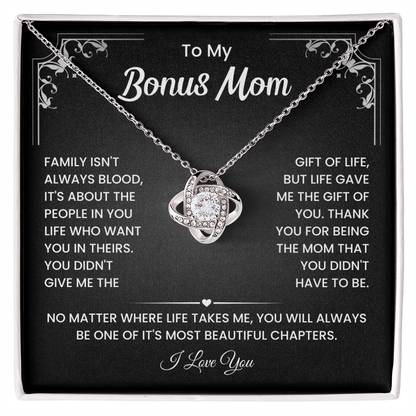 To My Bonus Mom Necklace, Stepmom Birthday Gifts With a Message Card