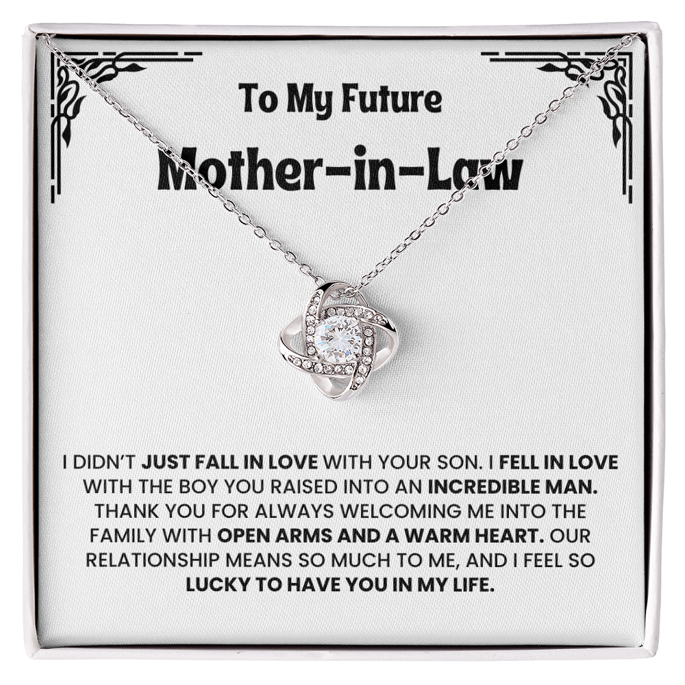 To Future Mother-in-law Gift - Gift for Boyfriend's Mom - Love Knot Necklace