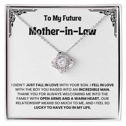 To Future Mother-in-law Gift - Gift for Boyfriend's Mom - Love Knot Necklace