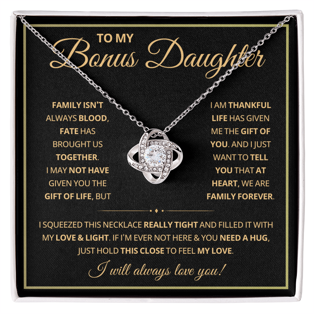 Bonus Daughter Necklace Gifts From Stepdad Stepmom With Heartfelt Message