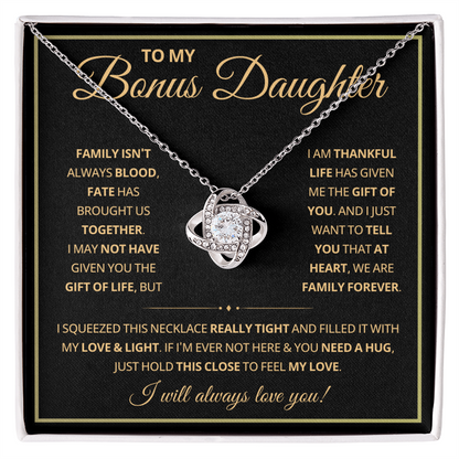 Bonus Daughter Necklace Gifts From Stepdad Stepmom With Heartfelt Message