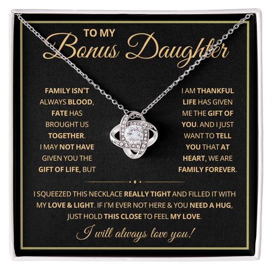 Bonus Daughter Necklace Gifts From Stepdad Stepmom With Heartfelt Message