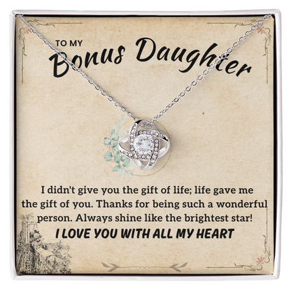 To My Bonus Daughter Necklace | Stepdaughter Gift from Parents
