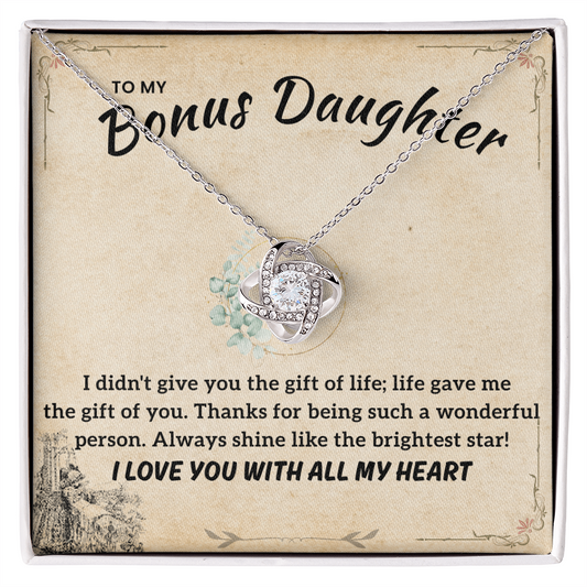 To My Bonus Daughter Necklace | Stepdaughter Gift from Parents