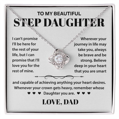 To My Beautiful Stepdaughter - Believe in Yourself - Love Knot Necklace
