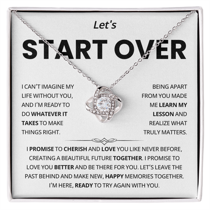 Start Over Necklace, Gift For Girlfriend, To My Soulmate Necklace For Women