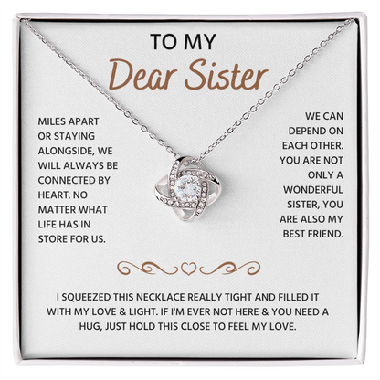 To My Sister Necklace – Heartfelt Sister Gift for Sister