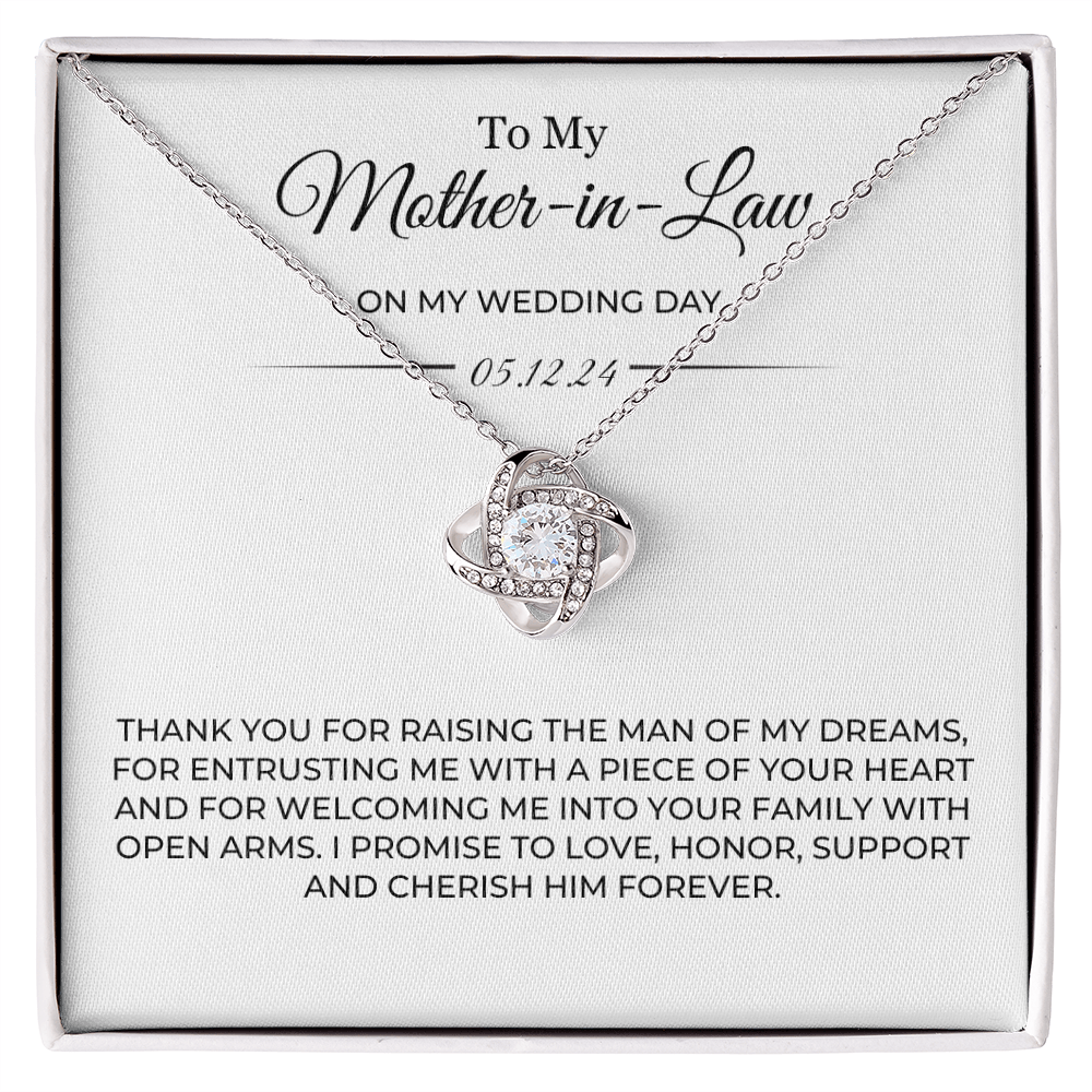 To My Mother in Law Necklace, MIL Gifts For Her, Mother Of The Bride Gifts