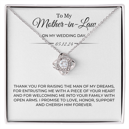 To My Mother in Law Necklace, MIL Gifts For Her, Mother Of The Bride Gifts