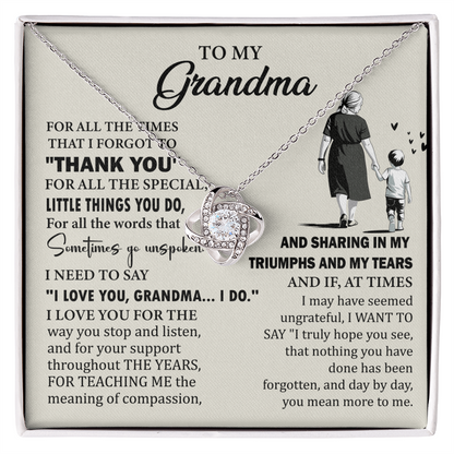 Necklace Gift for Her - My Grandma is a Warrior, Supporting Grandma