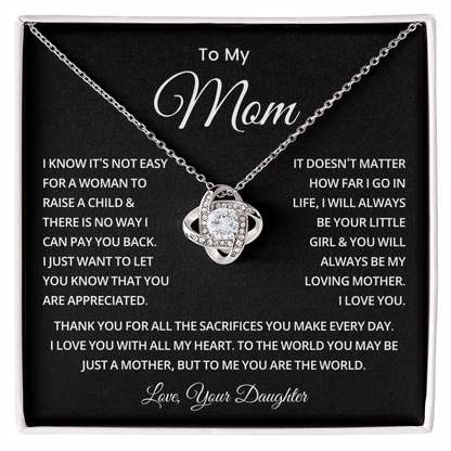 To My Mom Necklace from Daughter | Meaningful 2026 Forever Love Gift for Mother
