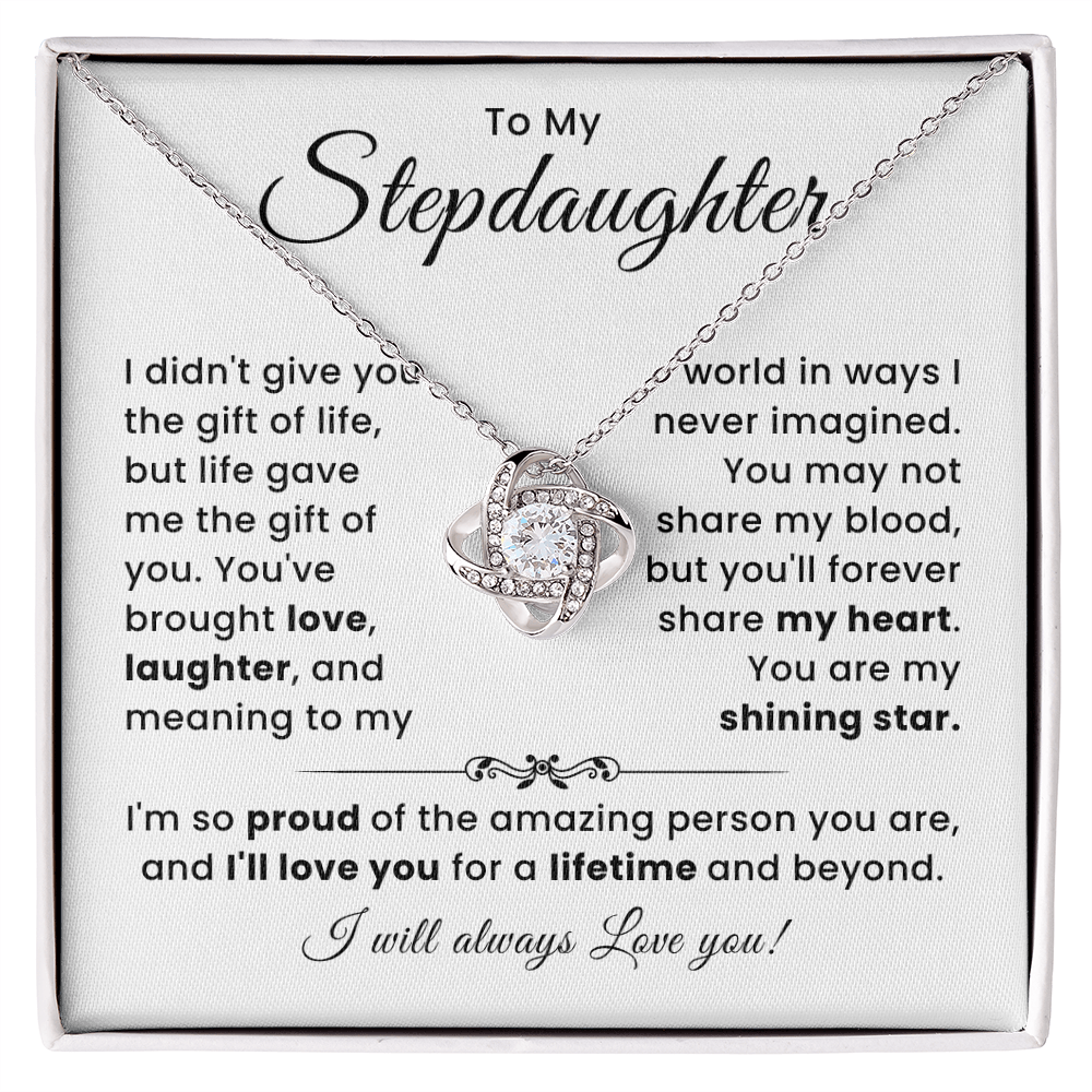 To My Stepdaughter - You Are My Shining Star - Love Knot Necklace
