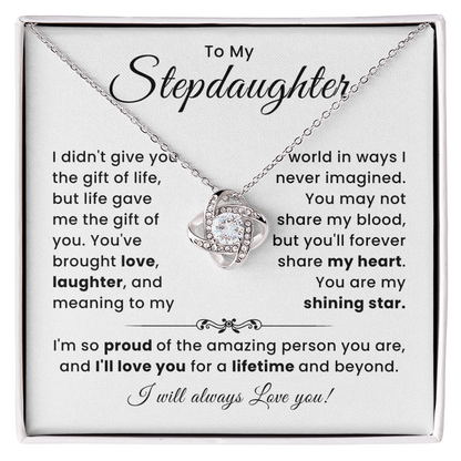 To My Stepdaughter - You Are My Shining Star - Love Knot Necklace