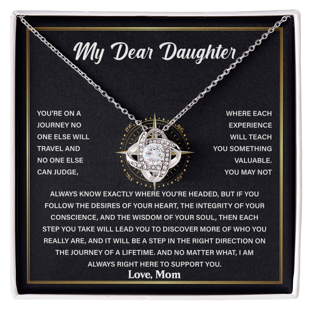 My Dear Daughter - Never Forget That I Love You - Love Knot Necklace