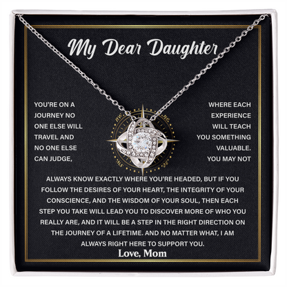 My Dear Daughter - Never Forget That I Love You - Love Knot Necklace