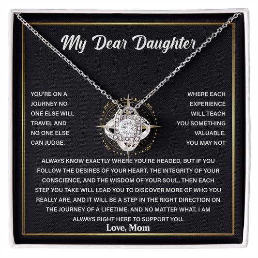 My Dear Daughter - Never Forget That I Love You - Love Knot Necklace