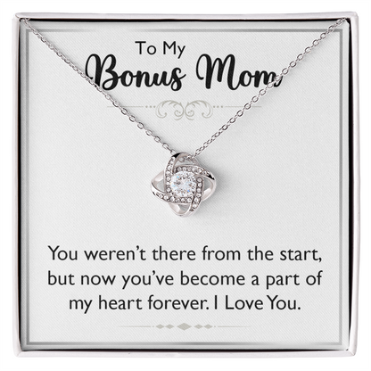 To My  Bonus Mom Gifts on Mothers Day - Love Knot Necklace