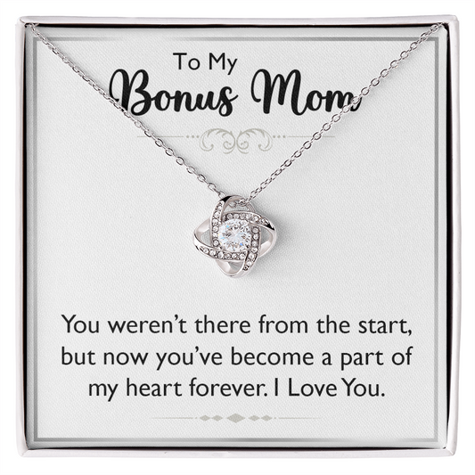 To My  Bonus Mom Gifts on Mothers Day - Love Knot Necklace