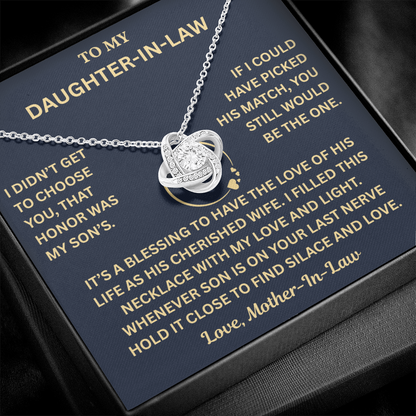 Daughter in Law Gifts From Mom & Dad Necklace With Heartfelt Message