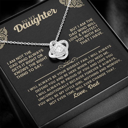 To My Daughter - Believe in Yourself - Love Knot Necklace for You