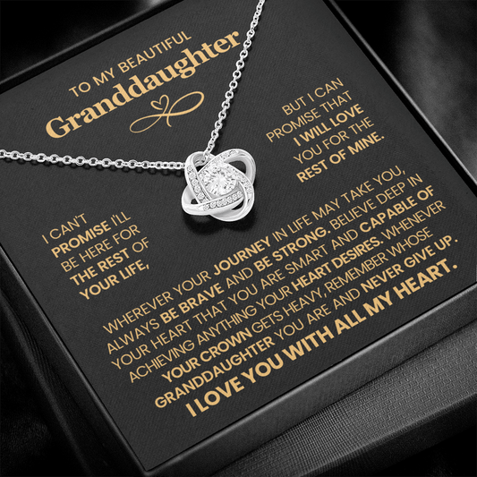 To My Beautiful Granddaughter - I Am Proud of You - Love Knot Necklace