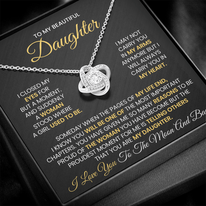 To My Beautiful Daughter Necklace - Never Forget That I Love You