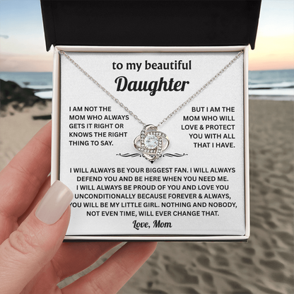To My Beautiful Daughter - I Will Always Be Your Biggest Fan - Love Knot Necklace