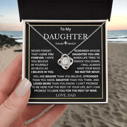 Beautiful Gift for Daughter From Dad Never Forget That I Love You Necklace