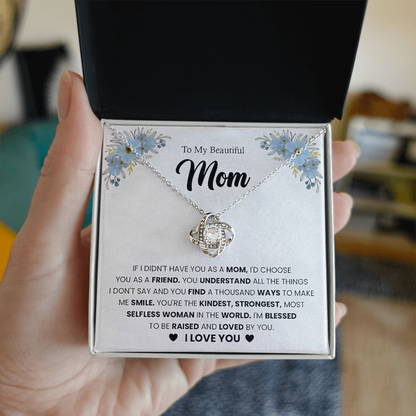 To My Beautiful Mom Necklace, Gift for Mom From Daughter or Son