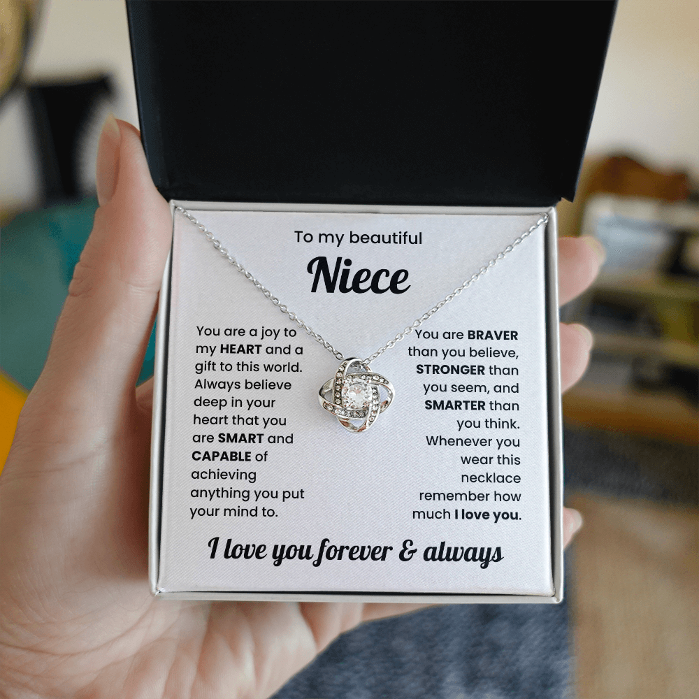 To My Niece Love Knot Necklace – Sentimental Gift for Niece