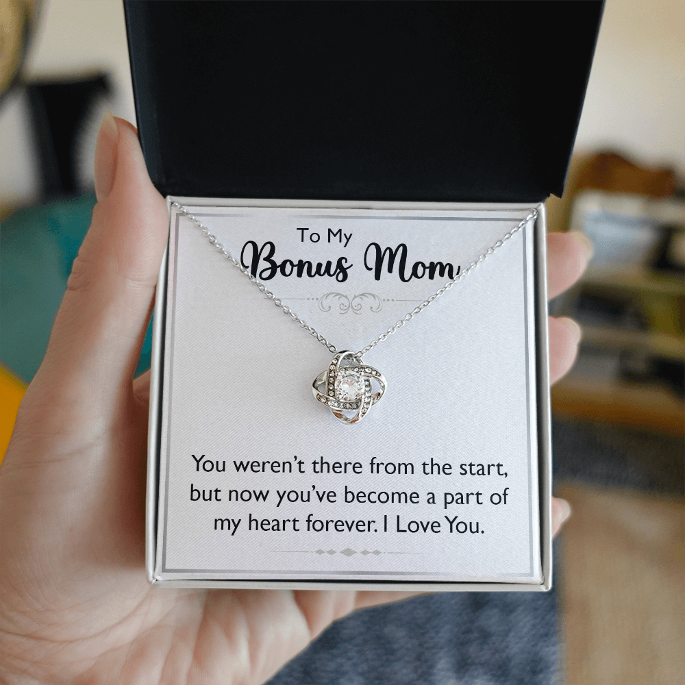 To My  Bonus Mom Gifts on Mothers Day - Love Knot Necklace