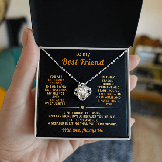 To My Best Friend - You Are Also My Sister - Love Knot Necklace