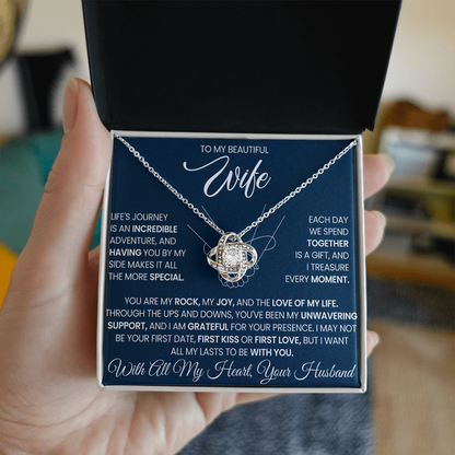 To My Wife - I Love You Forever & Always - Love Knot Necklace