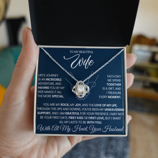 To My Wife - I Love You Forever & Always - Love Knot Necklace