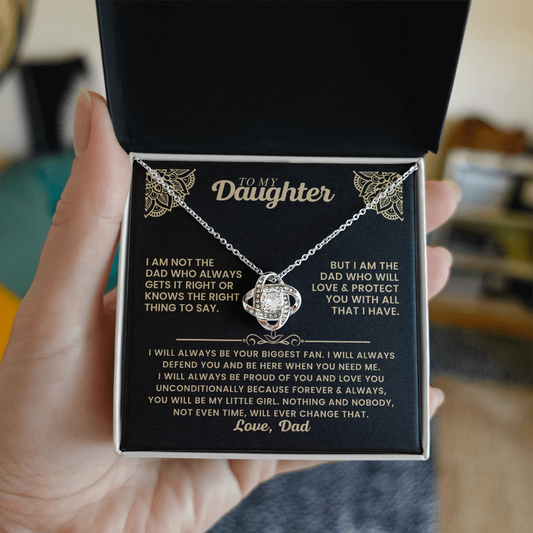 To My Daughter - Believe in Yourself - Love Knot Necklace for You