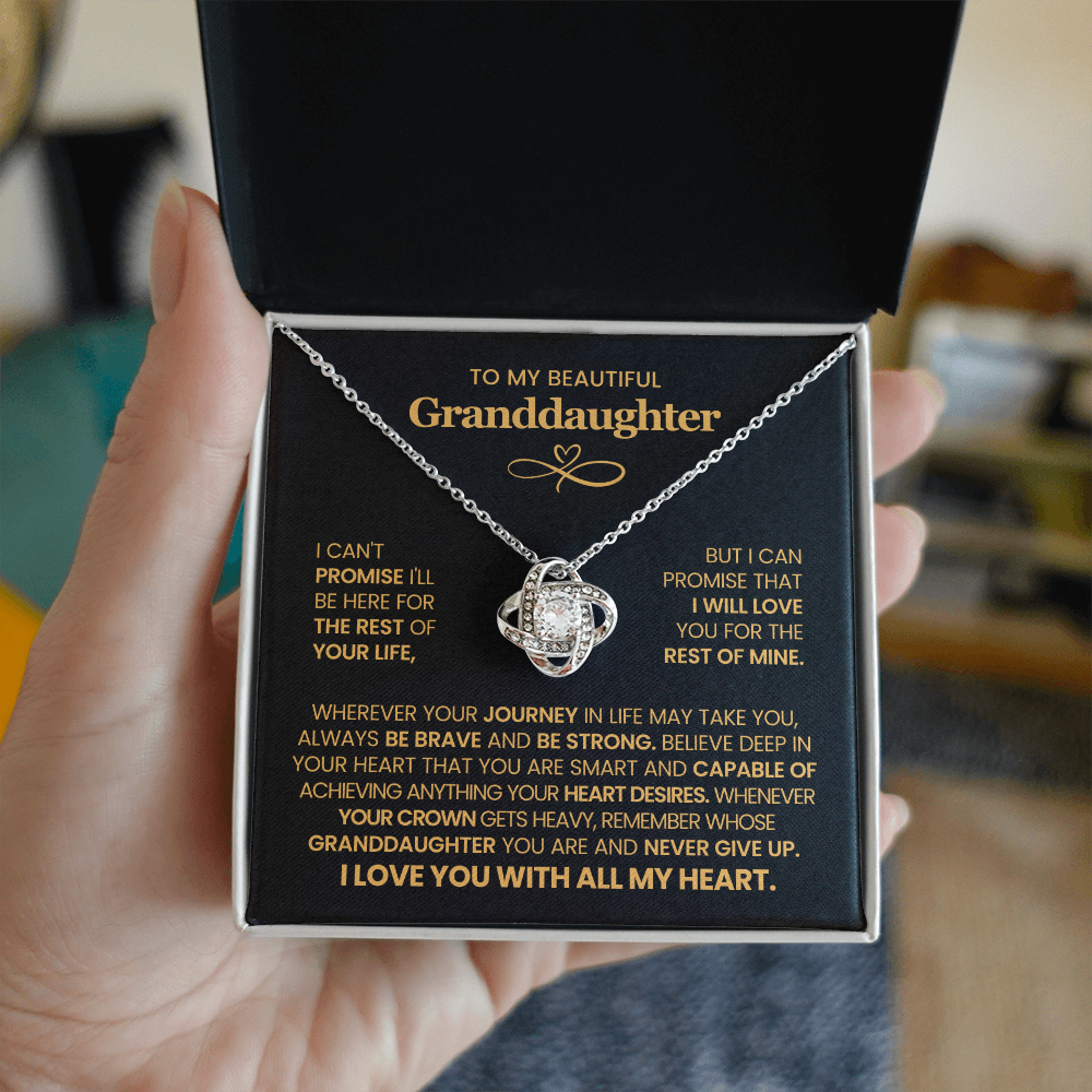 To My Beautiful Granddaughter - I Am Proud of You - Love Knot Necklace