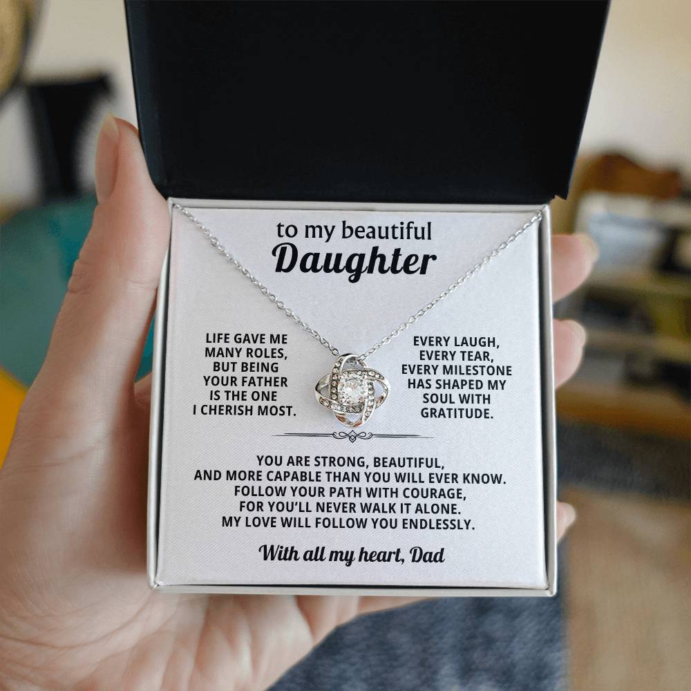 Gift for Daughter - You Make Me Smile, Happy & Proud - Necklace