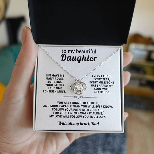 Gift for Daughter - You Make Me Smile, Happy & Proud - Necklace