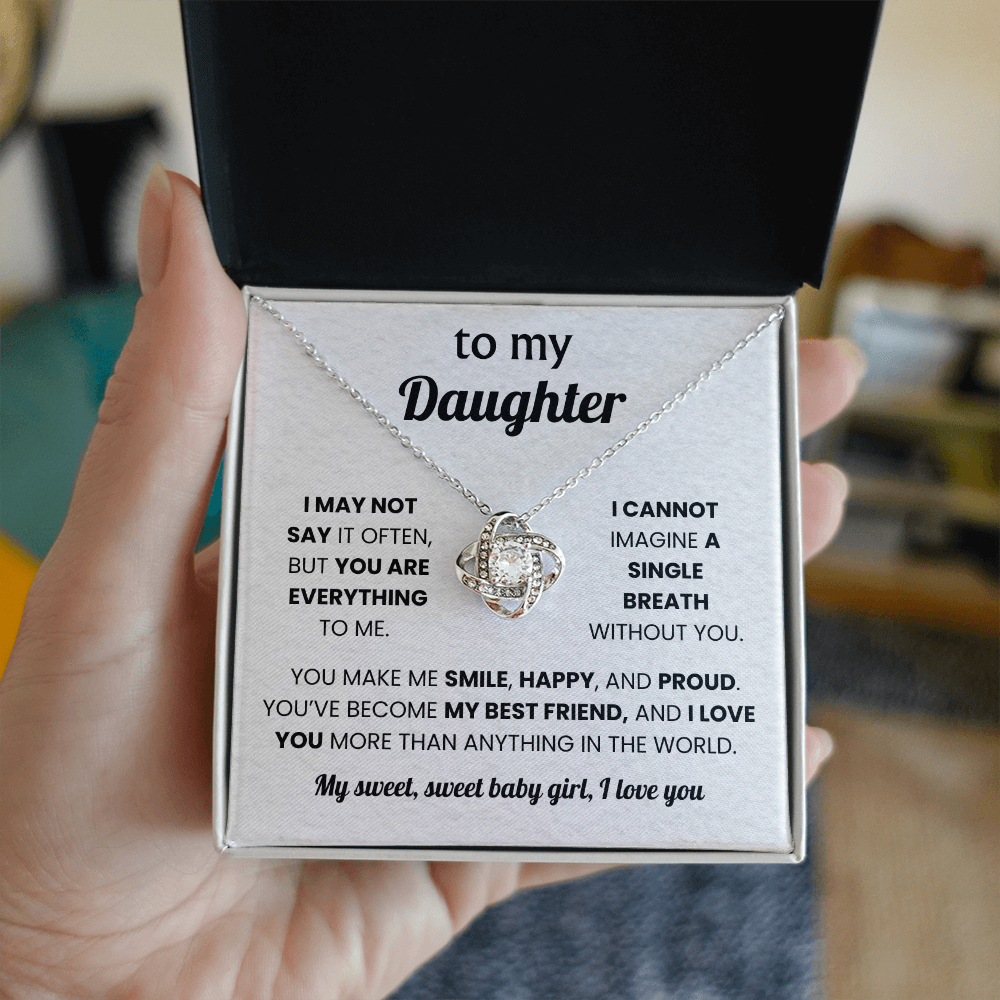 To My Daughter - Stainless Steel Necklace With Heartfelt Message Card & Gift Box