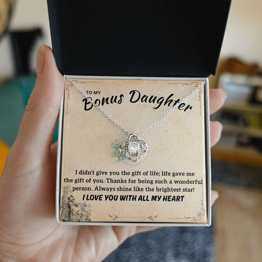 To My Bonus Daughter Necklace | Stepdaughter Gift from Parents