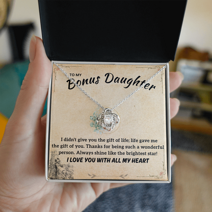 To My Bonus Daughter Necklace | Stepdaughter Gift from Parents