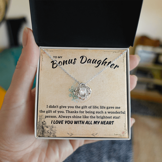 To My Bonus Daughter Necklace | Stepdaughter Gift from Parents