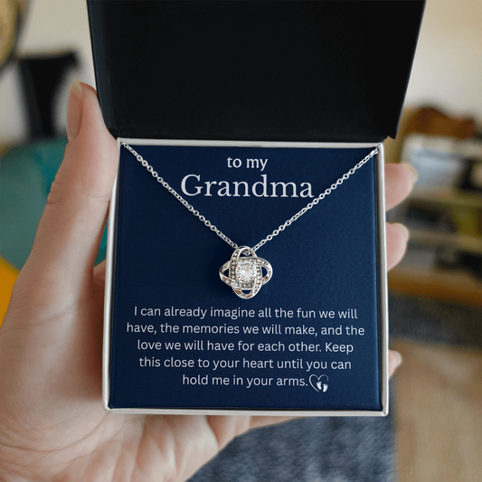 New Grandma Gift, First Time Grandma Baby Announcement Grandparent Necklace