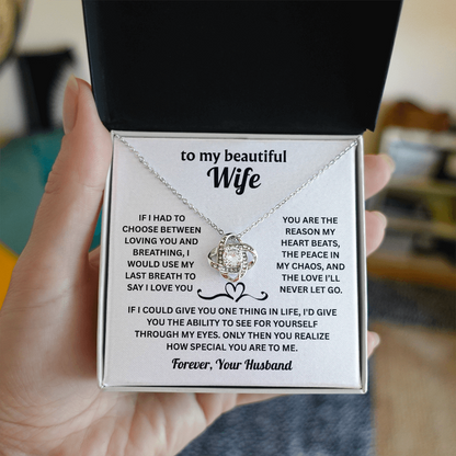 To My Beautiful Wife – Meaningful Gift Necklace with Heartfelt Message | Romantic Jewelry for Anniversary, Birthday & Christmas