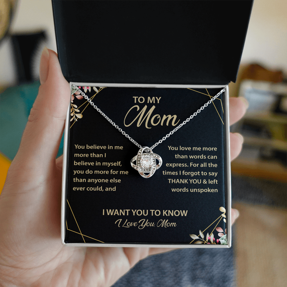 To My Mom - My Best friend & the Best Mom Ever - Love Knot Necklace