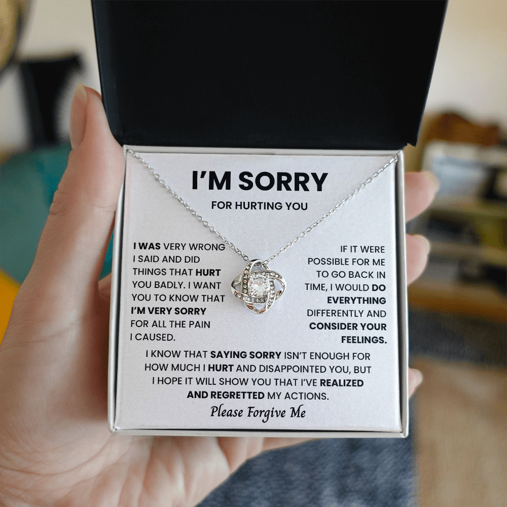 I'm Sorry Necklace for Her Apology Gifts Mothers Day Jewelry for Wife, Birthday, Valentines