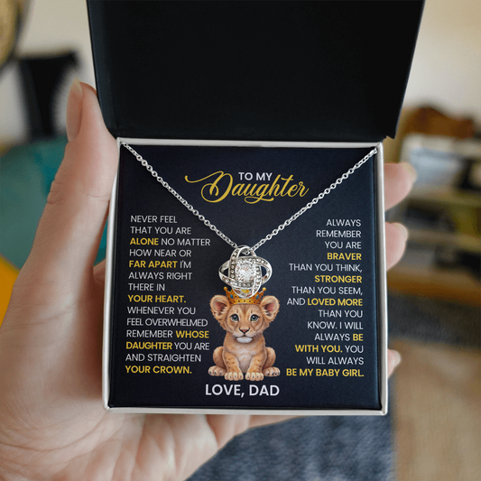 To My  Daughter - I Am Proud to Be Your Father - Love Knot Necklace