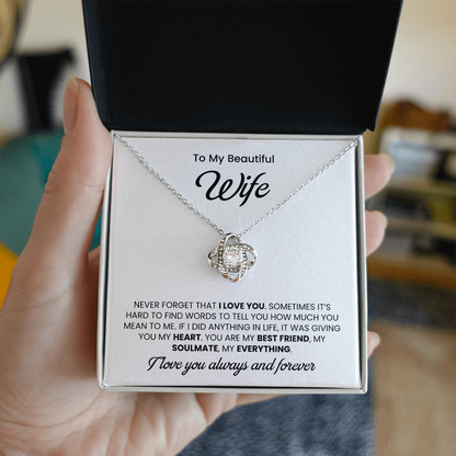 To My Wonderful Wife –  My Every Tomorrow is Beautiful Because of You - Necklace