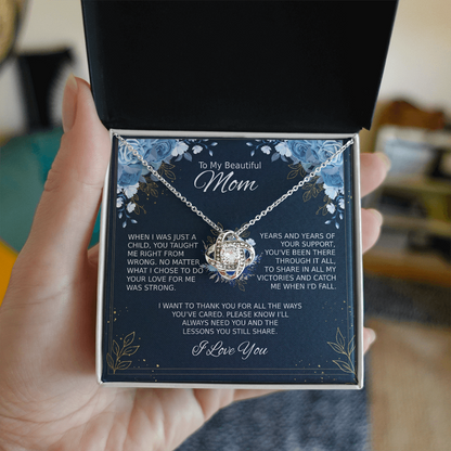 Mom Necklace for Women With Heartfelt Message & Gift Box