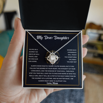 My Dear Daughter - Never Forget That I Love You - Love Knot Necklace